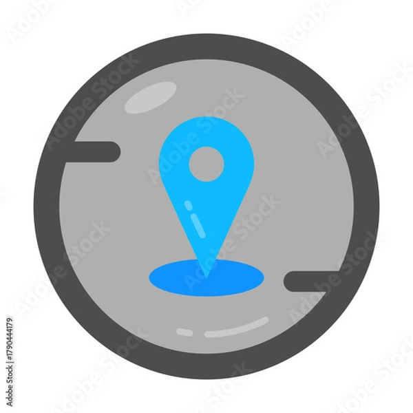 Obraz Location Button Flat