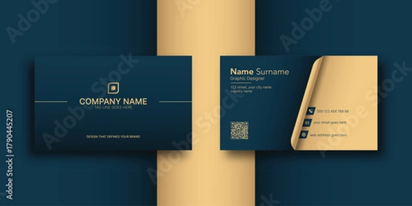 Fototapeta Business card design template, modern minimalist simple professional visiting card design template
