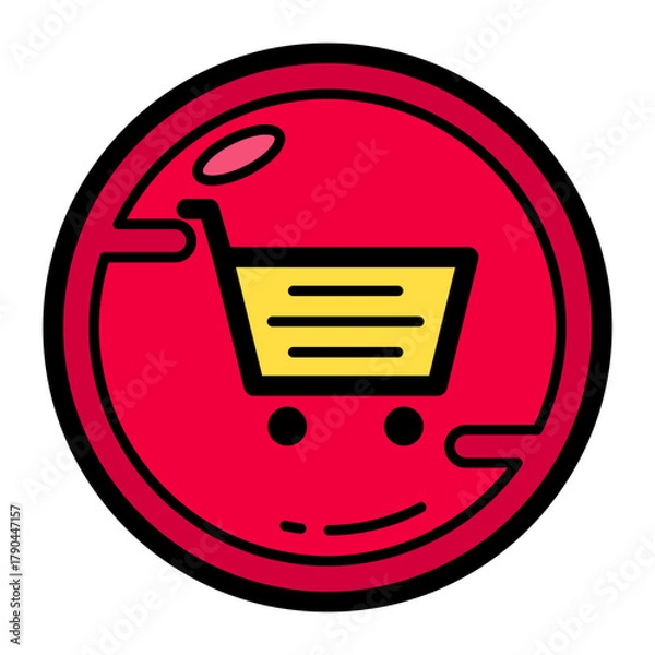 Obraz Shopping Button Filled