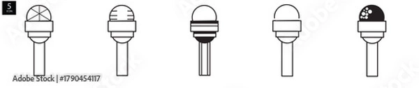Fototapeta isolated vector round multiple microphone icon