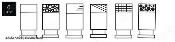 Fototapeta Vector icon set flat simple microphone, microphone set isolated vector