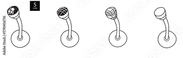 Fototapeta Microphone simple flat icon vector, microphone isolated vector