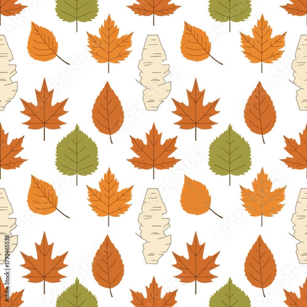 Obraz Stunning seamless autumn leaves pattern for vibrant seasonal designs