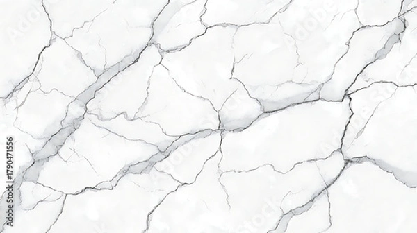 Fototapeta White marble surface with intricate dark grey veins texture