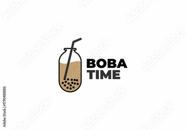 Obraz boba time logo vector illustration icon