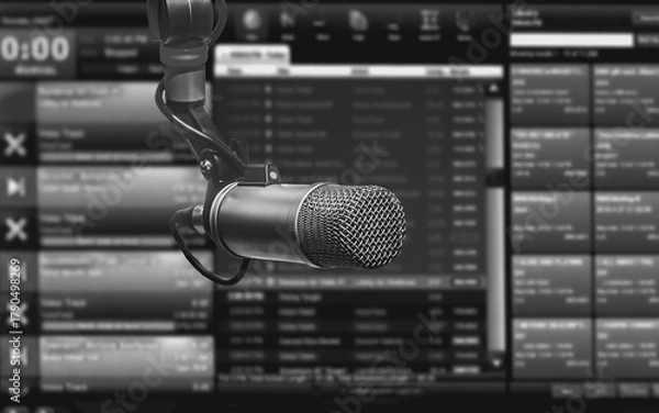 Fototapeta Background with a professional microphone