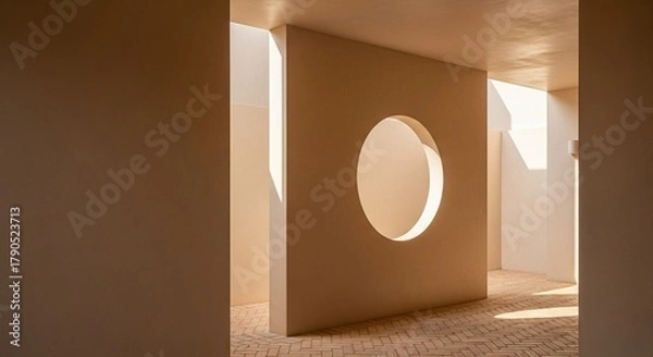 Obraz Sunlit Architectural Space with Circular Opening