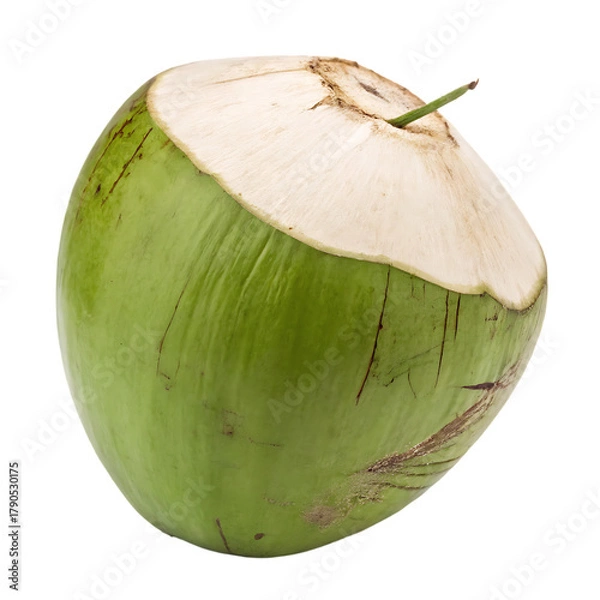 Obraz A whole green coconut isolated on a transparent background
