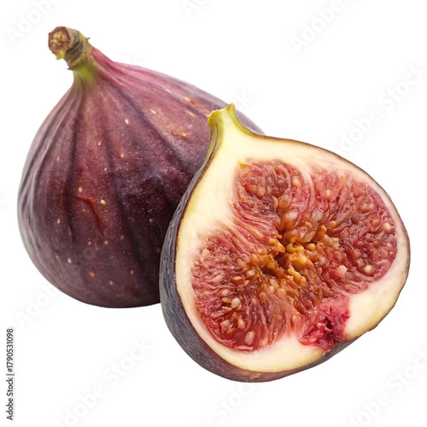 Obraz A whole half fig isolated on a transparent background
