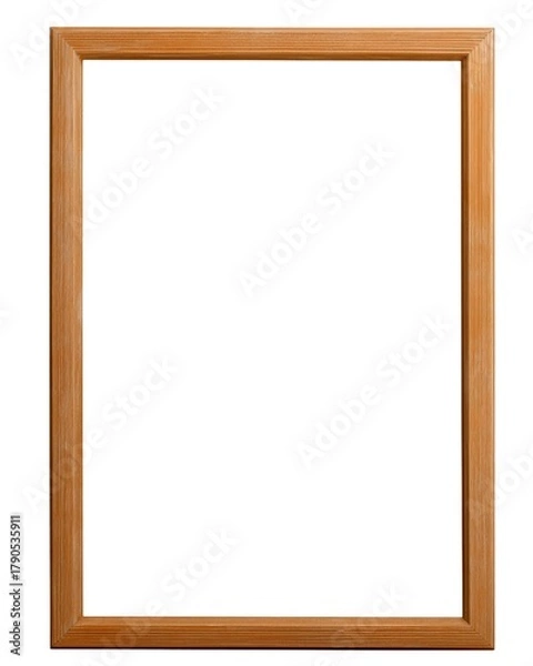 Fototapeta Light wooden rectangular frame isolated on white