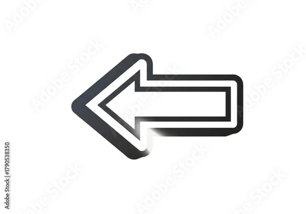 Obraz A black and white arrow pointing to the left