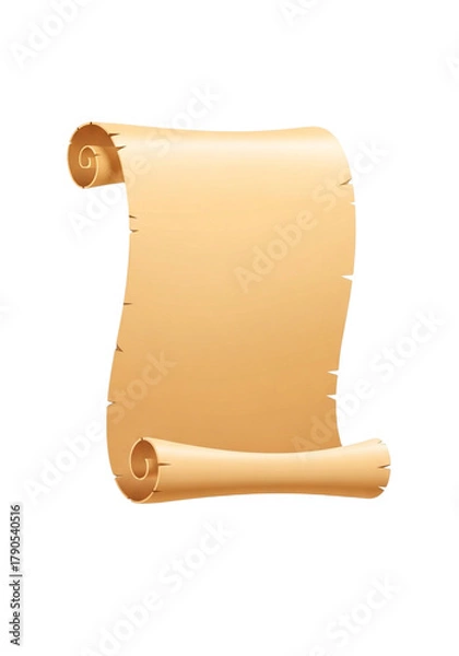 Obraz A blank parchment scroll, rolled at the top and bottom