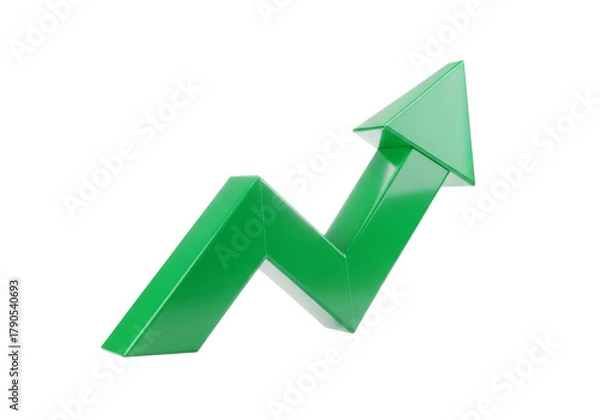 Obraz A green arrow graph trending upwards