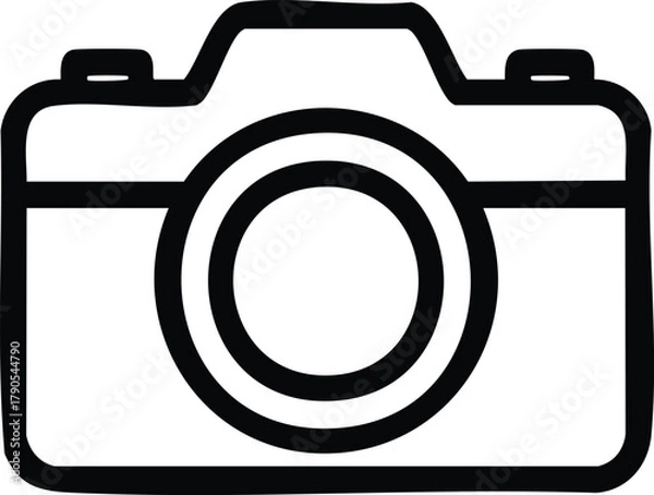 Fototapeta Camera icon represents photography, capturing moments, and visual storytelling in a simple and recognizable form