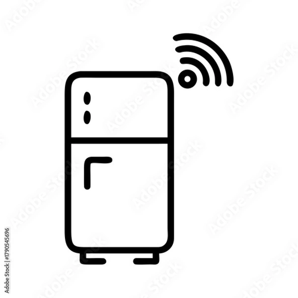 Fototapeta Smart fridge with modern design and wireless connectivity features, showcasing a sleek exterior and innovative technology for contemporary kitchens and home environments