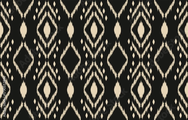 Fototapeta Ethnic abstract ikat art. Aztec ornament print. geometric ethnic pattern seamless  color oriental.  Design for background ,curtain, carpet, wallpaper, clothing, wrapping, Batik, vector illustration.