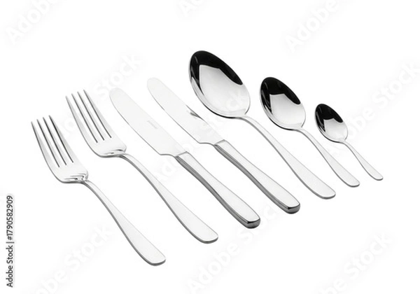 Fototapeta Set of silverware including forks, knives, and spoons