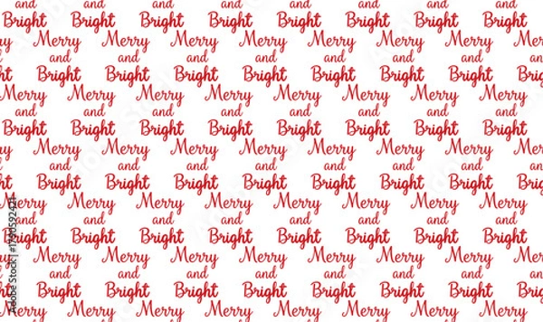 Obraz merry and bright christmas seamless red and white pattern background