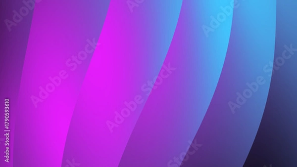 Fototapeta Vibrant Purple and Blue Neon Abstract Background with Dynamic Curved Gradient Stripes
