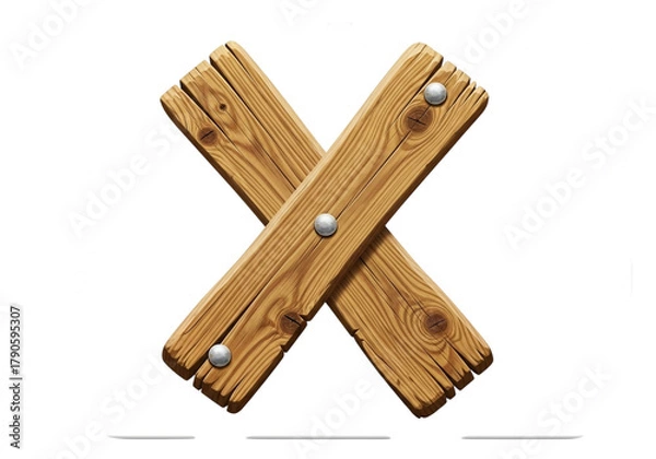 Obraz A rustic wooden letter x