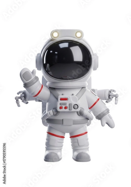 Obraz 3d render of a friendly astronaut waving