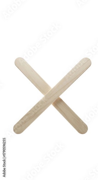 Obraz Two wooden popsicle sticks crossed