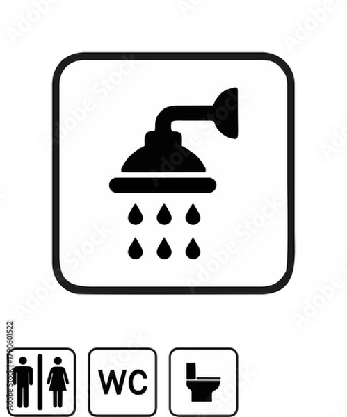 Obraz Toilet icons set, toilet signs, WC signs – vector