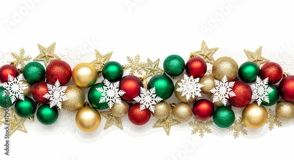 Obraz christmas ornaments on white background