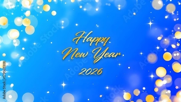 Obraz Elegant Golden Calligraphy Happy New Year 2026