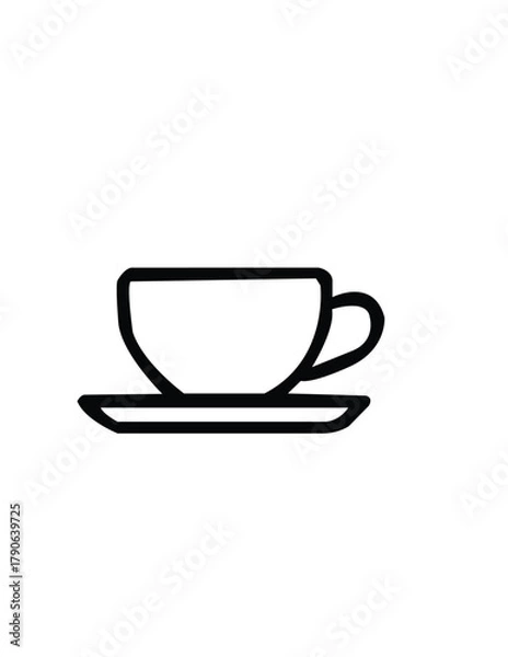 Fototapeta coffee cup icon vector black