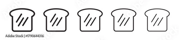 Fototapeta Bread Slices Icon Set. Sliced Bread and Bakery Symbols.