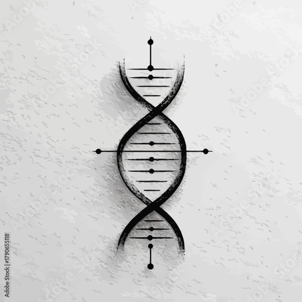 Obraz Abstract dna strand illustration on textured white background for science