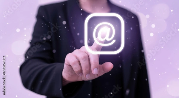 Obraz Person Touching Digital Email Icon on Screen.