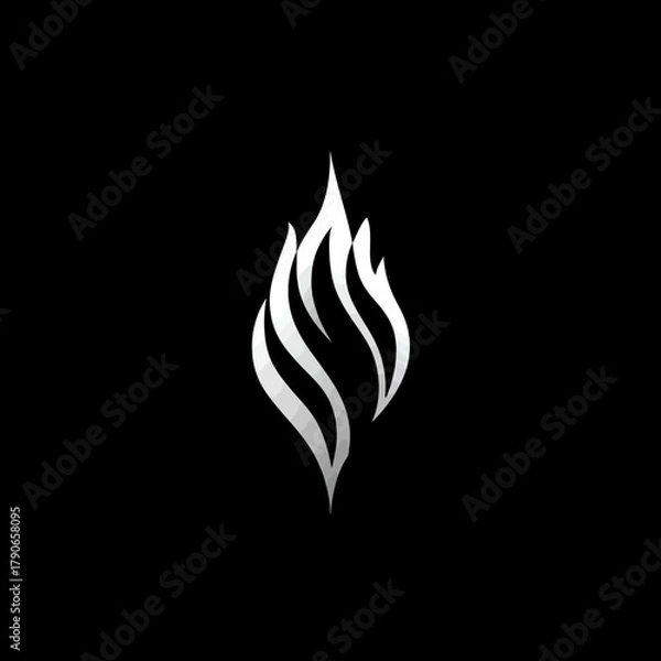 Fototapeta Abstract flame symbol against black background suitable for various applications