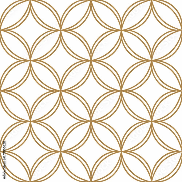 Obraz A seamless pattern with elegant gold and white abstract ornament in oriental style. Repeated modern geo design. 