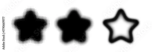 Obraz Rounded Corner Star Halftone Dot Dotted Effect Cartoon Retro Comic Style Vector Illustration Set
