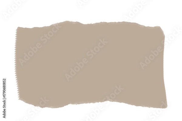 Fototapeta Beige Torn Paper Texture Isolated on White Background for Collage and Design