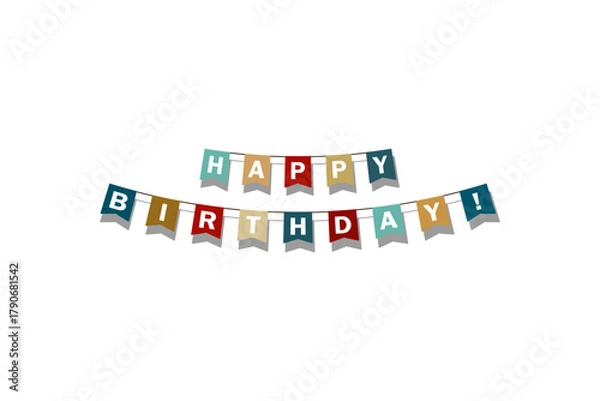 Fototapeta Happy Birthday - card. Vector stock illustration eps10. Adobe Illustrator Artwork