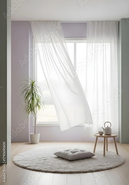 Obraz Dreamy Minimal Zen Room with Soft Light