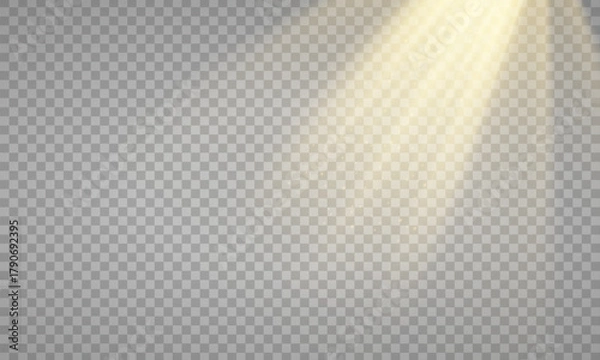 Fototapeta Vector transparent sunlight special lens flash light effect. front sun lens flash