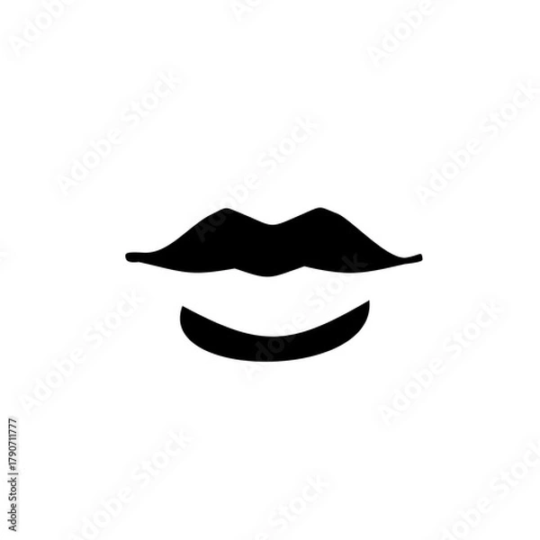 Obraz Lips logo black and white, flat style isolate
