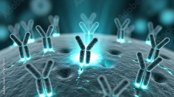 Fototapeta Close-Up of Human Chromosomes with Fluorescent Markings, Revealing Genetic Material and Cell Structure for Scientific and Medical Research