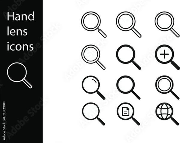 Obraz hand lens icons