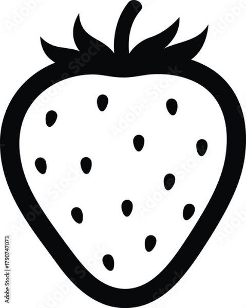 Obraz A single strawberry, a delicious and nutritious fruit for a healthy lifestyle for simple coloring book