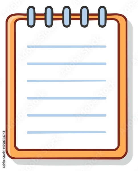 Obraz Open spiral bound notepad with lined pages for writing notes and lists