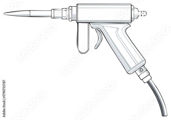 Obraz Detailed Line Art Illustration of a Soldering Gun with a Pointed Tip and Trigger