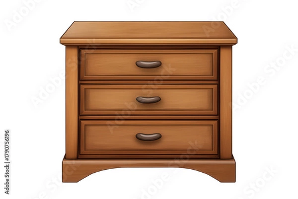 Fototapeta Nightstand with three drawers designed for bedroom organization and decor suitable for various interior styles and needs