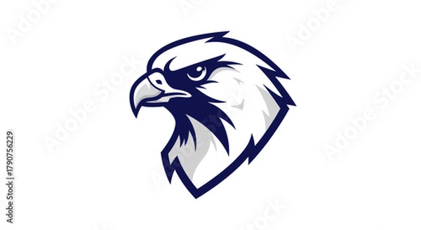 Fototapeta Stylized eagle head illustration on white background vector design