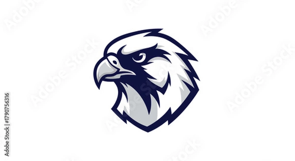 Fototapeta Stylized eagle head illustration on white background vector design