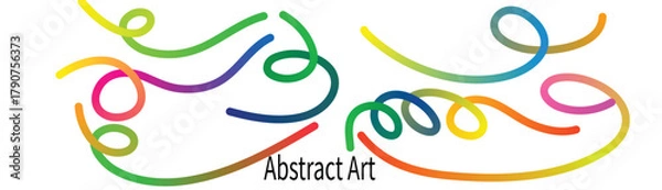 Fototapeta Vibrant and dynamic abstract illustration featuring colorful swirling lines and energetic decorative elements, perfect for modern design projects or digital backdrops